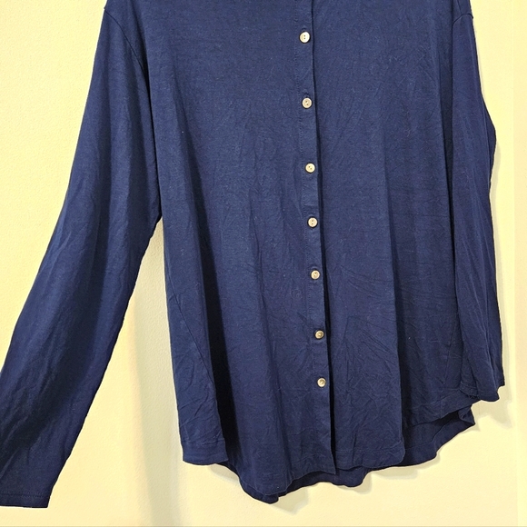 J. Jill Wearever Womens Lightweight Cardigan Top Button Up Soft Rayon Blue M - Picture 9 of 9